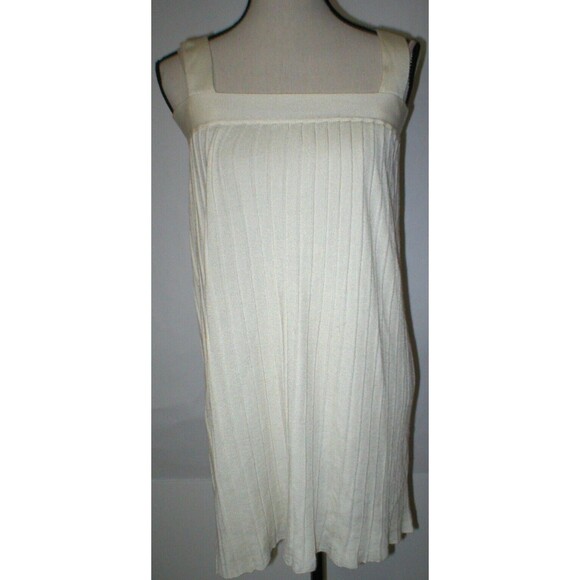 New Womens NWT Jenni Kayne Cashmere Silk Dress S Italy Soft Tunic Off White Tank - Picture 1 of 10